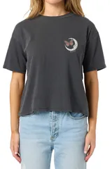 オニール レディース トップス Tシャツ コットン グラフィック ONeilla Luna Cotton Graphic TShirt Washed Black ブラックのサムネイル