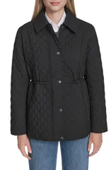 コールハーン レディース アウター ジャケット・ブルゾン キルティング Cole Haan Honeycomb Quilted Jacket Black ブラックのサムネイル