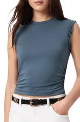オールセインツ レディース トップス シャツ ギャザー AllSaints West Side Ruched Tank Steel Blue ブルーのサムネイル