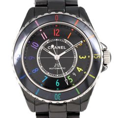 超美品 シャネル J12 センター＆12Pダイヤモンド オートマ メンズ 白 