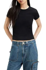 オールセインツ レディース トップス Tシャツ コットン AllSaintstevie Cotton TShirt Black ブラックのサムネイル