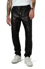 ジョーズ メンズ ボトムス カジュアルパンツ スリムフィット レザー Joes The Laird Slim Fit Leather Pants Black ブラック
