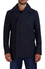 コールハーン メンズ アウター ジャケット・ブルゾン コート Cole Haan Double Breasted Peacoat Navy ネイビーのサムネイル
