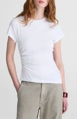 メイドウェル レディース トップス Tシャツ アシンメトリー ギャザー ジャージー Madewell Asymmetric Ruched Jersey TShirt White ホワイトのサムネイル