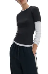 ラグアンドボーン レディース トップス Tシャツ rag bone Thessential Rib TShirt Black ブラックのサムネイル