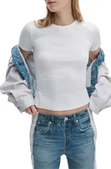 ラグアンドボーン レディース トップス Tシャツ rag bone Thessential Rib TShirt White ホワイトのサムネイル