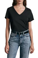 ラグアンドボーン レディース トップス Tシャツ コットン rag bone The Vee Slub Cotton TShirt Blkのサムネイル