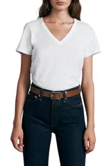 ラグアンドボーン レディース トップス Tシャツ コットン rag bone The Vee Slub Cotton TShirt Brightwhtのサムネイル
