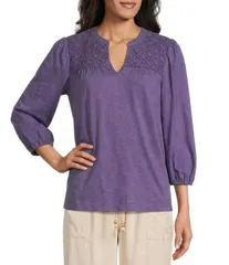 ウエストバウンド レディース トップス シャツ Vネック Westbound VNeck 34 Sleeve Top Mysticalのサムネイル