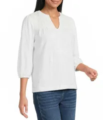 ウエストバウンド レディース トップス シャツ Vネック Westbound VNeck 34 Sleeve Top Dark Cream クリームのサムネイル