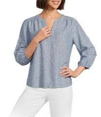 ウエストバウンド レディース トップス シャツ Vネック プリント Westbound Stripe Print 34 Sleeve VNeck Top Blue Railroad Stripe ブルのサムネイル
