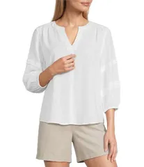ウエストバウンド レディース トップス シャツ Vネック プチ Westbound Petite Size Solid 34 Sleeve VNeck Top White ホワイトのサムネイル
