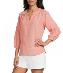 ウエストバウンド レディース トップス シャツ Vネック プチ Westbound Petite Size Solid 34 Sleeve VNeck Top Living Coral コーラルのサムネイル