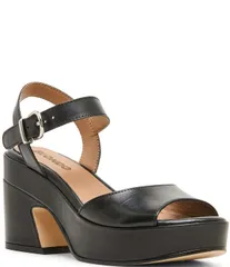 ブロンド レディース シューズ サンダル アンクル レザー Blondo Mona Waterproof Leather Ankle Strap Dressandals Black ブラックのサムネイル