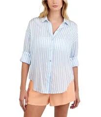 ベラダール レディース トップス シャツ ボタンダウン Bella Dahl Striped Point Collar Long Sleeve Oversized Button Down Shirtiのサムネイル