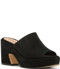 ブロンド レディース シューズ サンダル スエード Blondo Melinda Waterproof Suede Banded Slide Dressandals Black ブラックのサムネイル