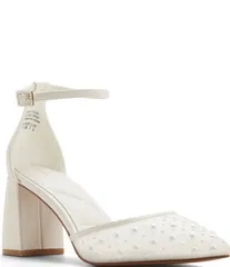 アルド レディース シューズ ヒール メッシュ アンクル ALDO Jan Pearl Mesh Ankle Strap Block Heel Pumpsoft White ホワイト