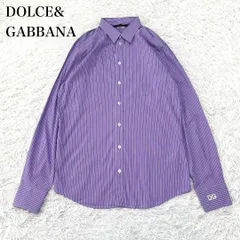 DOLCE&GABBANA 長袖シャツ 15 3/4-40 パープル ストライプ