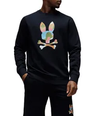 サイコバニー メンズ アウター パーカー・スウェット パイル シャツ Psycho Bunny Ara French Terry Sweatshirt Black ブラックのサムネイル