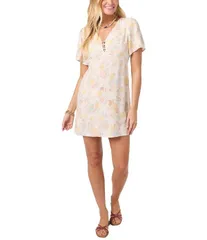オニール レディース トップス ワンピース フラワー柄 プリント ミニ フラワー ONeill Robin Floral Printed Short Sleeve Mini Dress Tapiocaのサムネイル