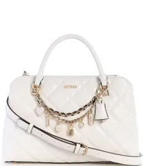 ゲス レディース バッグ Guess Libby Double Compartment Satchel Crossbody Bag Off White オフホワイト