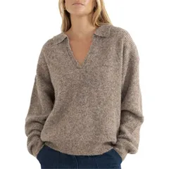 リズム レディース トップス Tシャツ Vネック Rhythm Quinn VNeck Collared Jumper Top Womens Oatmeal オートミールのサムネイル