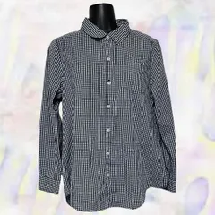 CINEMA CLUB　シネマクラブ　シャツ　長袖　チェック　Lサイズ　ブルー　レディース