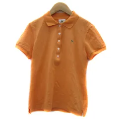 ラコステ LACOSTE ポロシャツ 半袖 ワンポイントロゴ刺繡 鹿の子 42 L オレンジ /YS1
