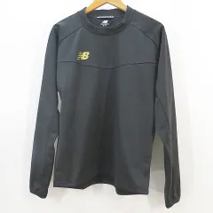 ニューバランス NEW BALANCE 長袖 トップス フットボールウエア M 黒系ブラック クルーネット 防風ボンディングトップ スムース面表/フリース スポーツウェア 保温 防風 防水 はっ水のサムネイル