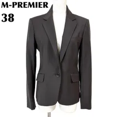 【美品】 M-PREMIER テーラードジャケット ワンボタン 38 ブラウン