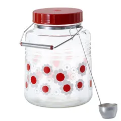 新品 アデリア(ADERIA) 【 アデリアレトロ 梅酒瓶 貯蔵びん 3L 花まわし 化粧箱入 日本製 6149 】 化粧箱入 昭和 レトロ ガラス キャニスター 密閉 容器 梅瓶 らっきょう 漬 密閉 米びつのサムネイル