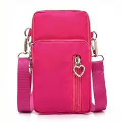 [Honesty Mouth] スマホポーチ ケース 斜めがけ ミニ ショルダー バッグ アームポーチ 防水 レディース かわいい ハート形 プラー(引き手) (09:イエロー) [09:イエロー]