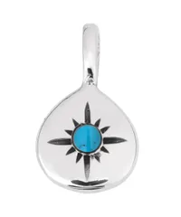 [Four leaf] シルバー925 太陽 メダル ペンダントトップ サンモチーフ チャーム チェーン別売り メンズ レディース シルバーアクセサリー (ターコイズ) [ターコイズ]