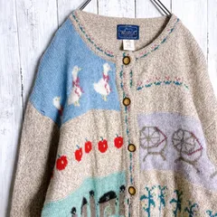 【最高モデル】90s Vintage 古着 WOOLRICH ウールリッチ ウーリニットカーディガン #26139のサムネイル