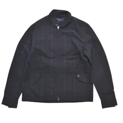 FRED PERRY フレッドペリー SHIRT HARRINGTON シャツハリントンジャケット チェック F2549 サイズS ネイビー メンズ