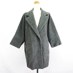 スピック&スパン Spick&Span チェスターコート アウター 七分袖 ドルマンスリーブ ハーフ丈 メルトン ウール混 グレー ※EKM