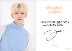 【中古】コレクションカード(男性) SEVENTEEN/JOSHUA(ジョシュア)/裏面印刷サイン入り/「SEVENTEEN CAFE 2021 ～CHEESE PARK～」事前予約特典カフェオリジナルカード