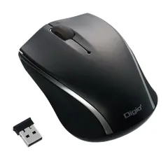 新品 Digio2 小型 無線 3ボタン BlueLED マウス ブラック 48480
