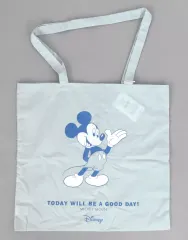 【中古】バッグ ミッキーマウス トートバッグ ブルー フラット ロゴ TOTE BAG Collection 「ディズニー」 ディズニーストア限定
