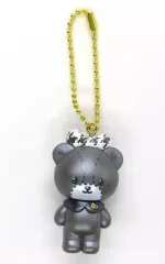 【中古】キーホルダー タイニーチャム(ブラック/リボン格子柄) 「ハローキティ シークレットマスコットチャーム(モノクロガーリーふたごコーデ)」