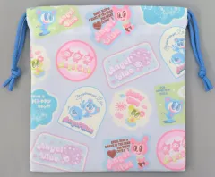 【中古】バッグ 集合(ステッカー風) 巾着ポーチ 「エニマイくじ エンジェルブルー」 D賞
