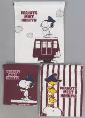 【中古】バッグ B柄.マルーン 3P巾着 「PEANUTS(SNOOPY)」