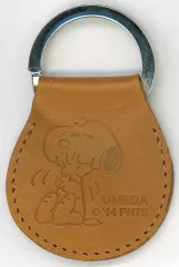 【中古】キーホルダー スヌーピー＆ウッドストック 牛革キーリング 「PEANUTS(SNOOPY)」