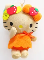 【中古】ぬいぐるみマスコット・ぬいぐるみバッジ ハローキティ(日焼け/オレンジ服) 50周年アニバーサリー マスコットチャーム 「サンリオキャラクターズ×Avail」