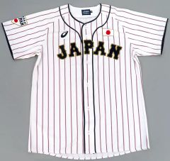[중고] 의류 잡화 사무라이 재팬 아식스 제 복제 유니폼 (홈) 화이트 M 사이즈 [2019 WBSC 세계 야구 프리미어 12]