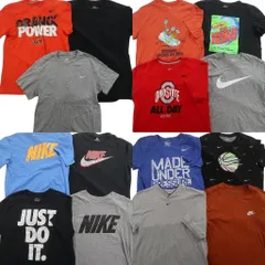 古着卸 まとめ売り ナイキ NIKE 半袖Tシャツ 15枚セット (メンズ S /M ) Vネック スウォッシュロゴ カレッジチーム 中古 古着 NE2421