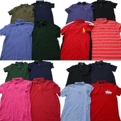 古着卸 まとめ売り ラルフローレン ポロシャツ 16枚セット (メンズ S /M ) 90s ワンポイント ポケット付き ビッグポニー 中古 古着 NE2454