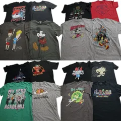 古着卸 まとめ売り キャラクター 半袖Tシャツ 16枚セット (メンズ L ) ミッキー ディズニー マリオ ポケモン 中古 古着 NE2522