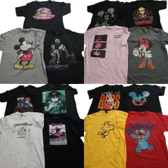 古着卸 まとめ売り キャラクター 半袖Tシャツ 15枚セット (メンズ M ) ミッキー スティッチ ディズニー ナルト 中古 古着 NE2530