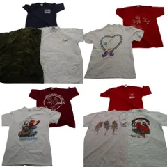 古着卸 まとめ売り シングル 半袖Tシャツ 10枚セット (メンズ M ) ジャージーズ ヘインズ フルーツオブザルーム カモ柄 中古 古着 NE2566